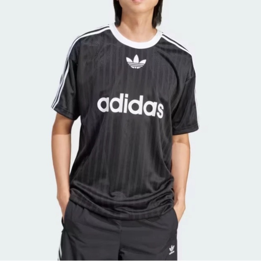 ADIDAS ORIGINALS TREFOIL POLY TEE SHIRT/jersey BLACK Men’s sz NEW!!